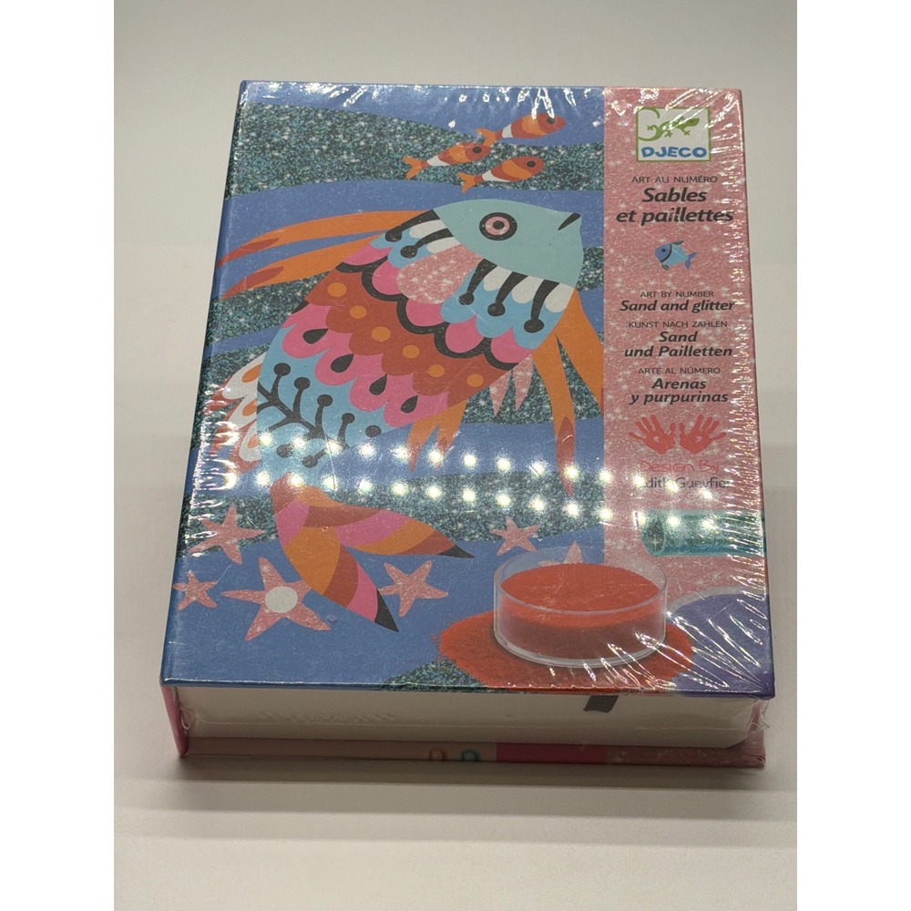 Djeco Art by Number Sand and Glitter Fish Rainbows Craft Kit DJ08661 Ages 6-11